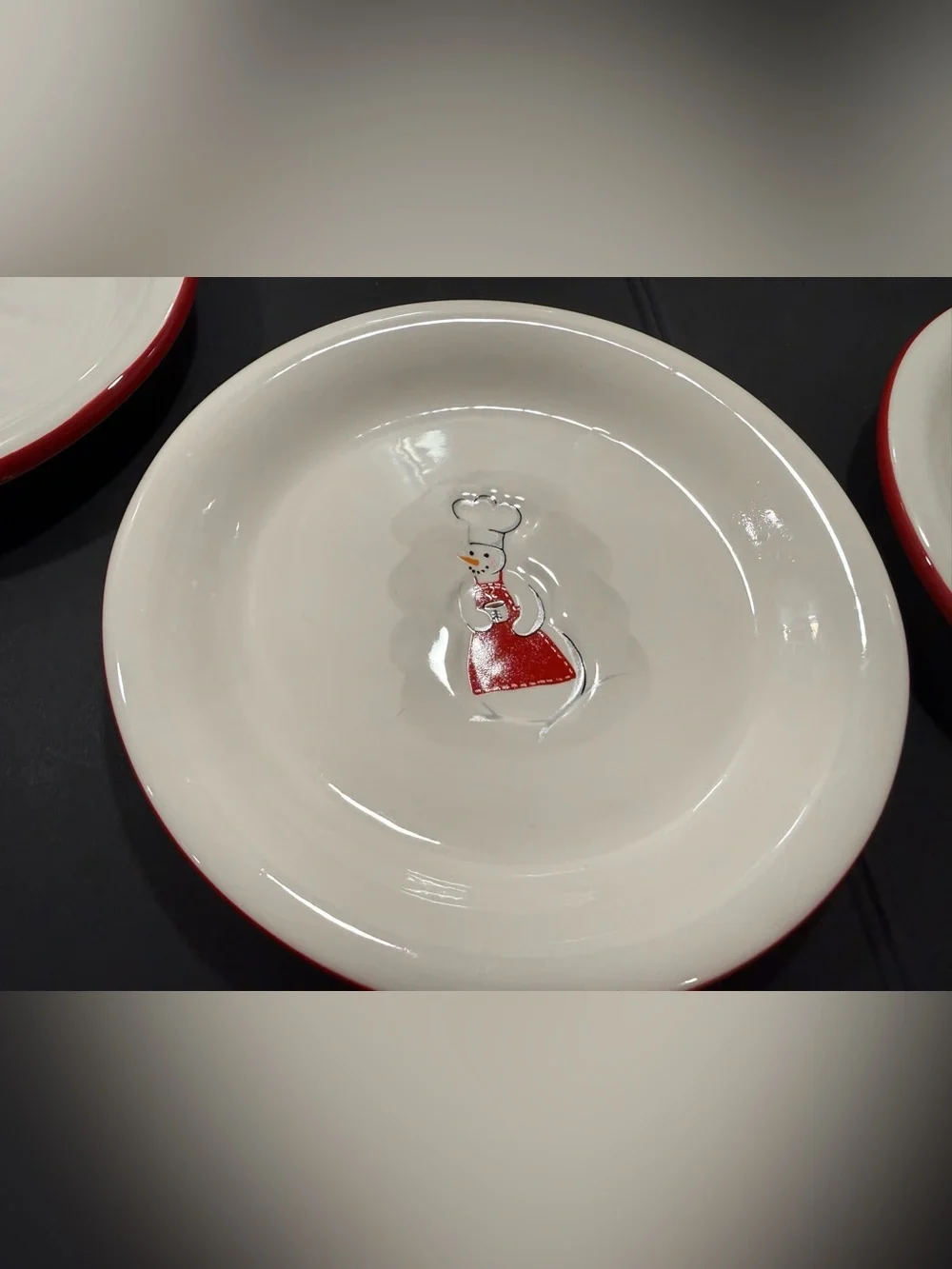 Williams Sonoma Snowman Chef Christmas Holiday 8pc Set 4 Mugs & 4 Plates RETIRED